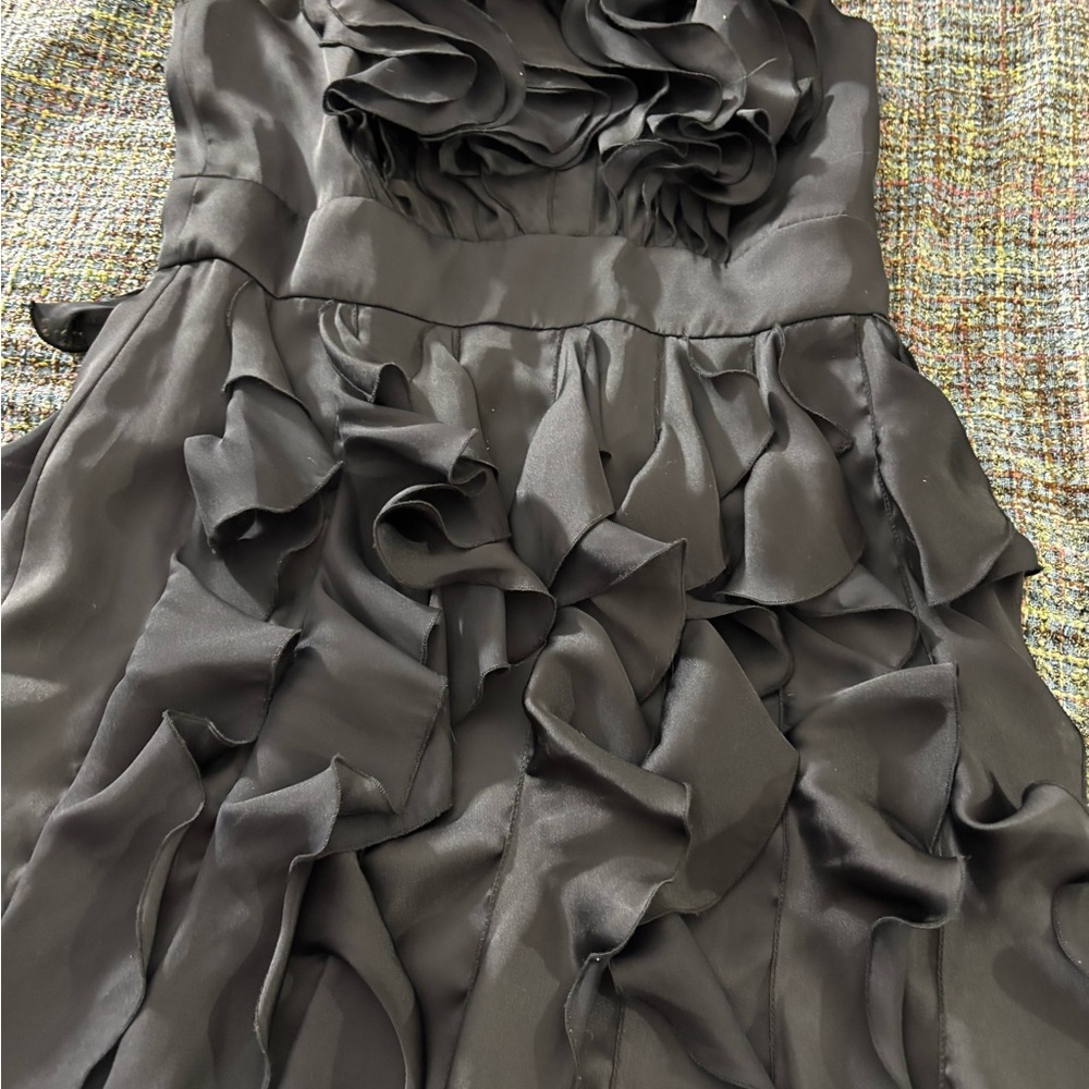 Max & Cleo Black Satin Dress with Subtle Sheen